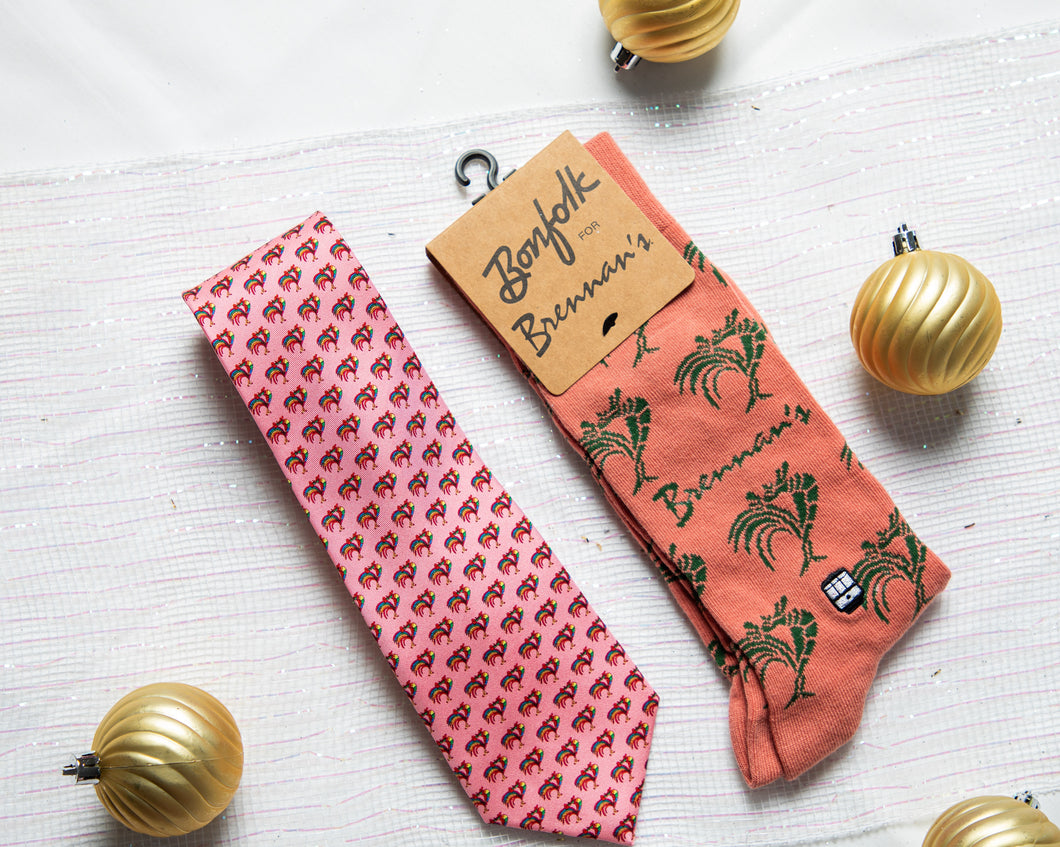 Pink Parade Gift Set - Brennan's Tie + Socks